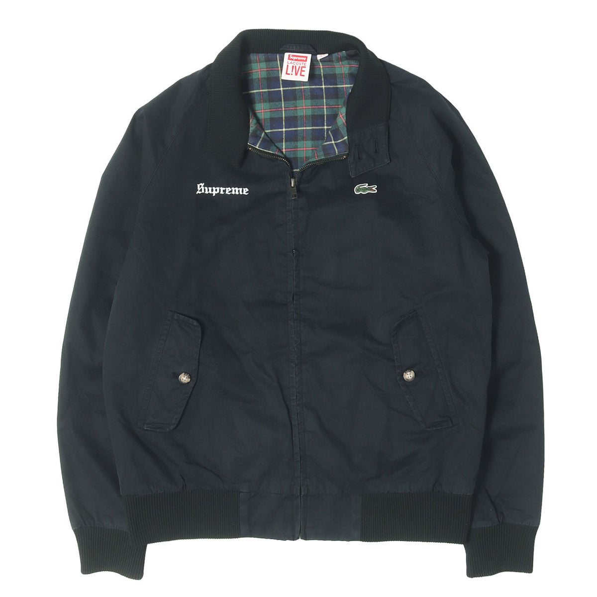 ×LACOSTE L!VE 裏地チェックネル ハリントンジャケット (Harrington Jacket)