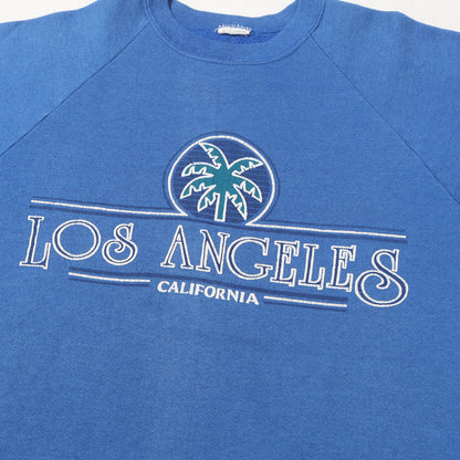 80s カリフォルニア 発泡プリント ラグラン クルーネック スウェット USA製