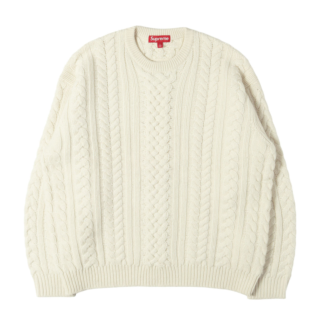 23AW ビッグロゴ ケーブル編み ウールニット セーター(Appliqu Cable Knit Sweater)