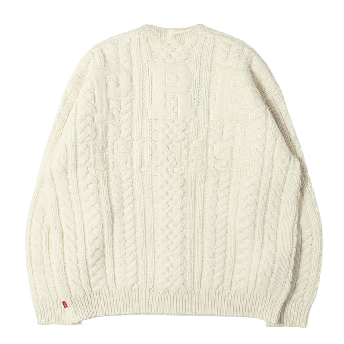 23AW ビッグロゴ ケーブル編み ウールニット セーター(Appliqu Cable Knit Sweater)