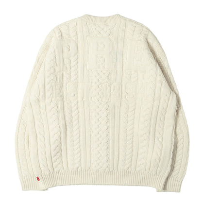 23AW ビッグロゴ ケーブル編み ウールニット セーター(Appliqu Cable Knit Sweater)