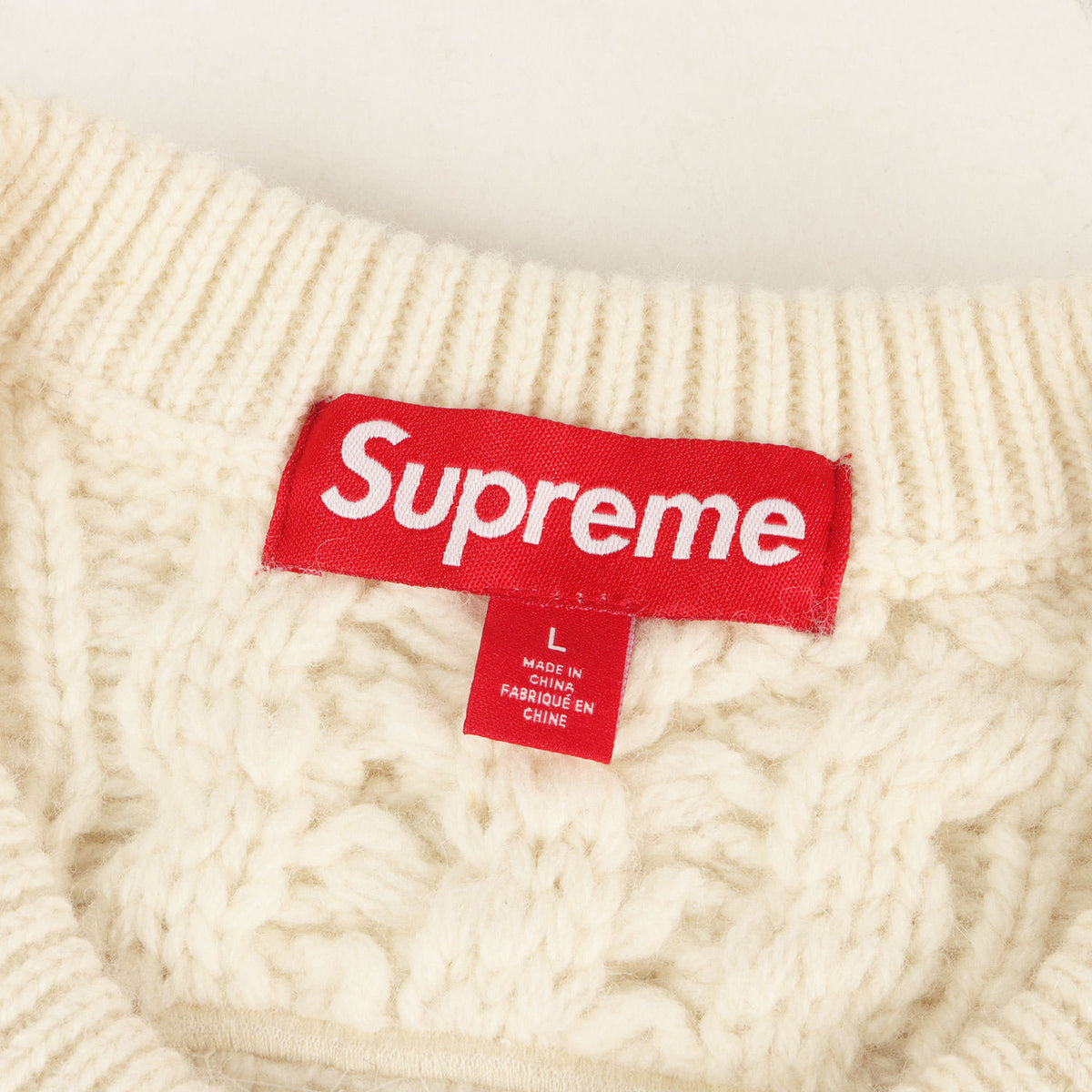 23AW ビッグロゴ ケーブル編み ウールニット セーター(Appliqu Cable Knit Sweater)
