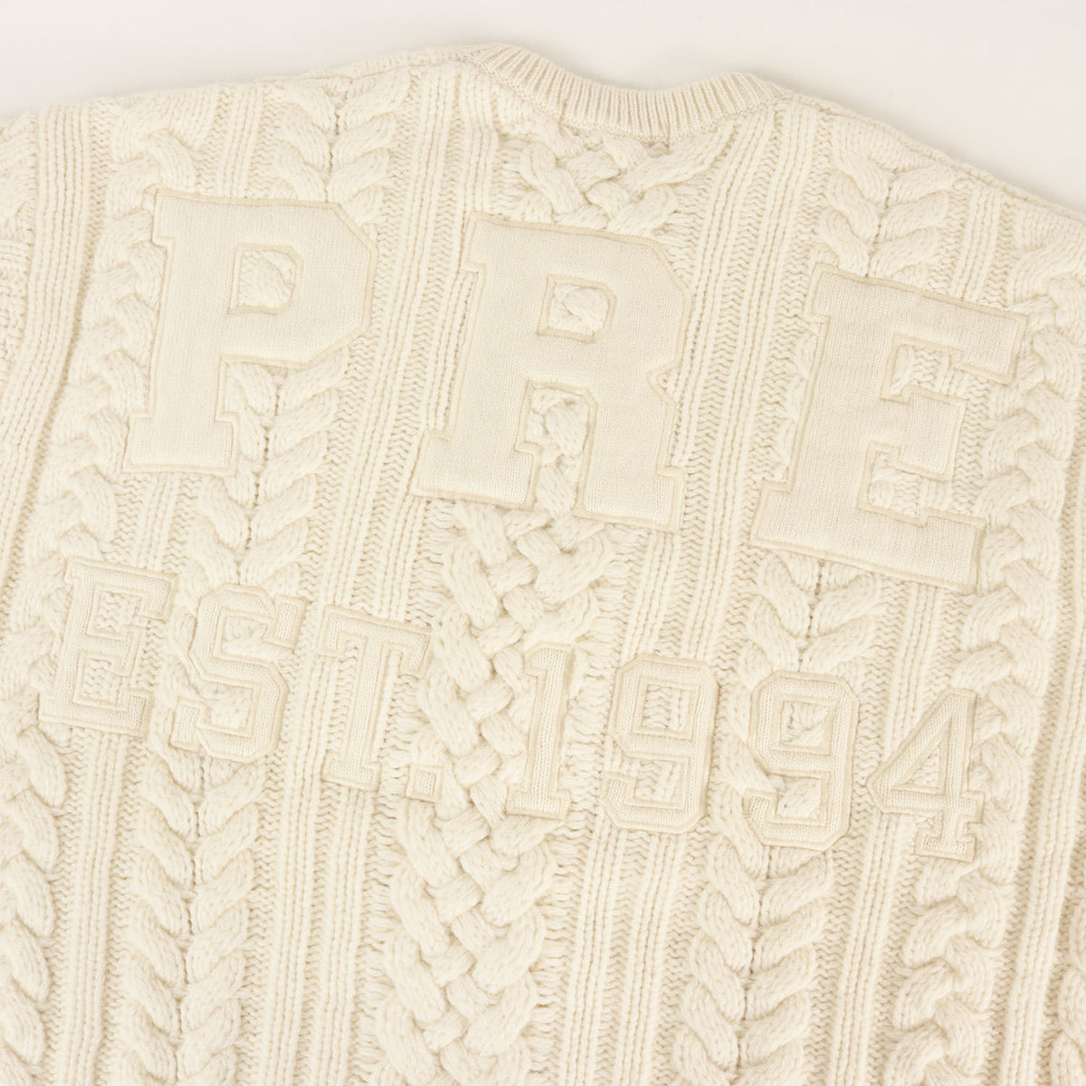 23AW ビッグロゴ ケーブル編み ウールニット セーター(Appliqu Cable Knit Sweater)