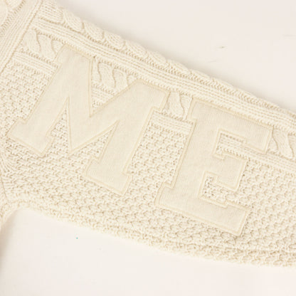 23AW ビッグロゴ ケーブル編み ウールニット セーター(Appliqu Cable Knit Sweater)