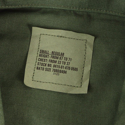 [Goodコンディション] 90s 米軍実物 U.S.ARMY リップストップ BDU ジャケット (単色 GREEN 483)