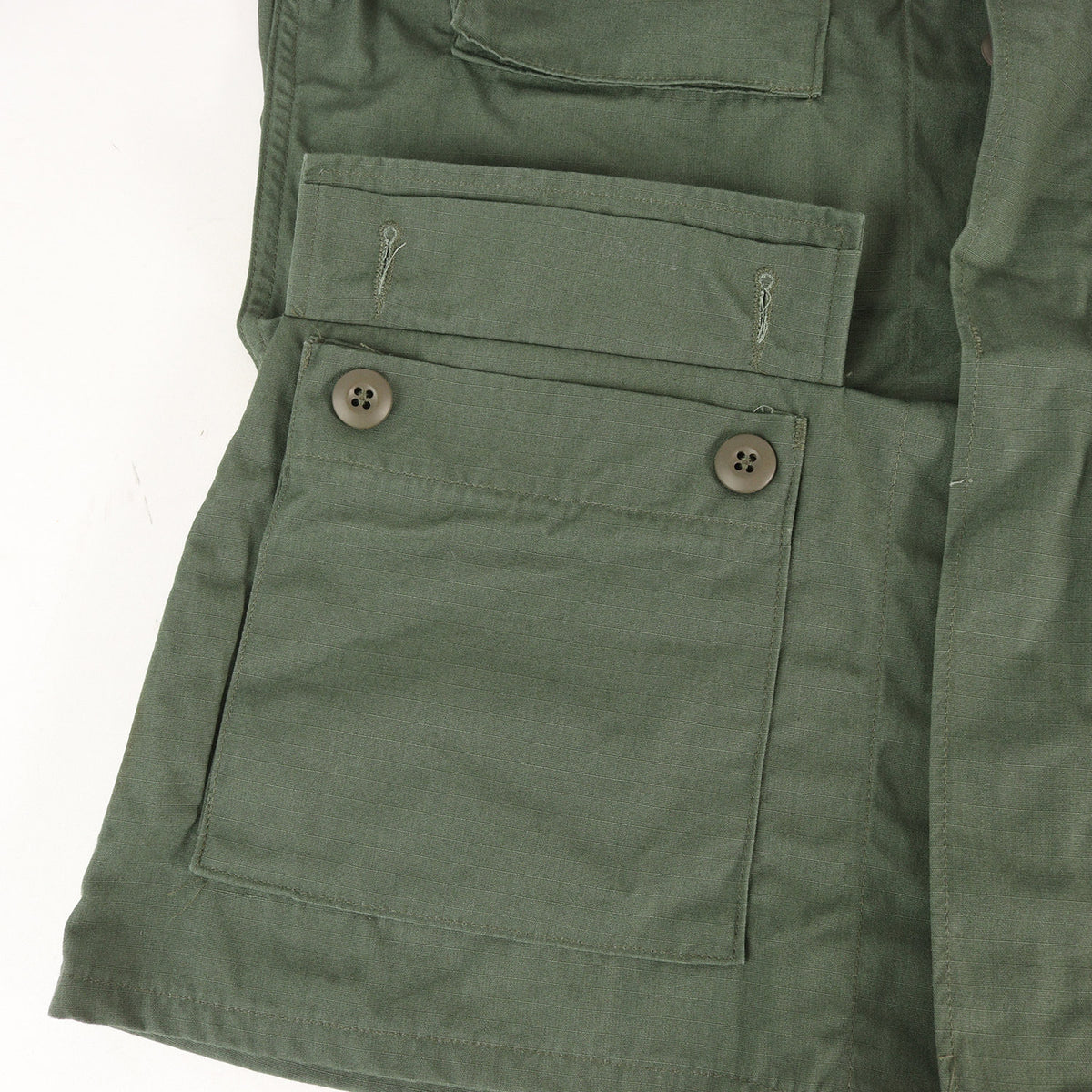 [Goodコンディション] 90s 米軍実物 U.S.ARMY リップストップ BDU ジャケット (単色 GREEN 483)