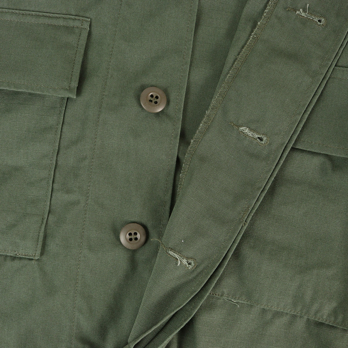 [Goodコンディション] 90s 米軍実物 U.S.ARMY リップストップ BDU ジャケット (単色 GREEN 483)