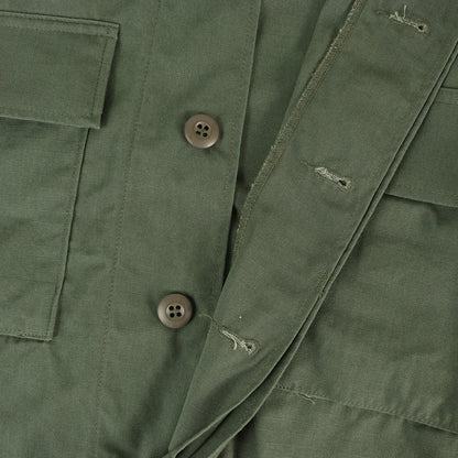 [Goodコンディション] 90s 米軍実物 U.S.ARMY リップストップ BDU ジャケット (単色 GREEN 483)