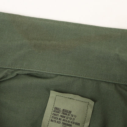 [Goodコンディション] 90s 米軍実物 U.S.ARMY リップストップ BDU ジャケット (単色 GREEN 483)