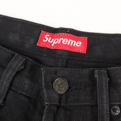 ×Levi's 505 レオパード切替し ブラック デニムパンツ(505 Jean)