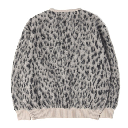 23AW 直営店限定カラー レオパード柄 モヘヤ ニット カーディガン(LEOPARD MOHAIR KNIT CARDIGAN)