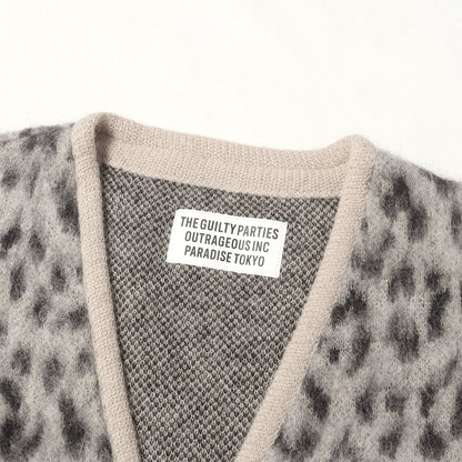23AW 直営店限定カラー レオパード柄 モヘヤ ニット カーディガン(LEOPARD MOHAIR KNIT CARDIGAN)