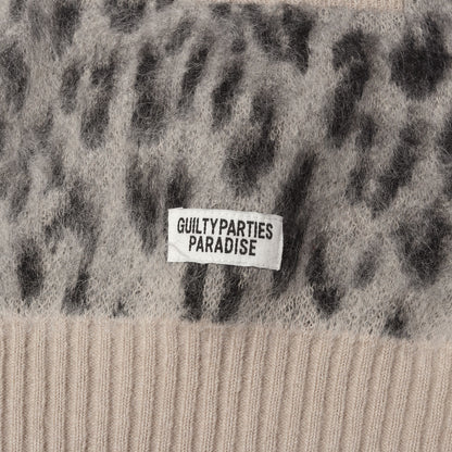 23AW 直営店限定カラー レオパード柄 モヘヤ ニット カーディガン(LEOPARD MOHAIR KNIT CARDIGAN)