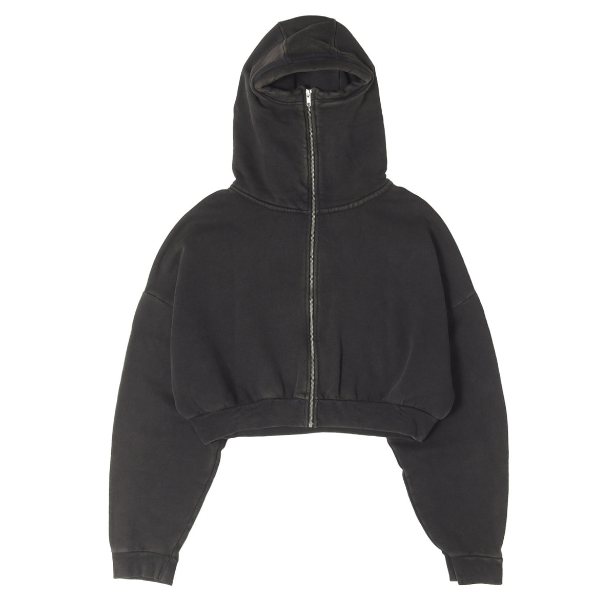 フェード加工 クロップド フルジップ スウェットパーカー(CROPPED FULL ZIP)