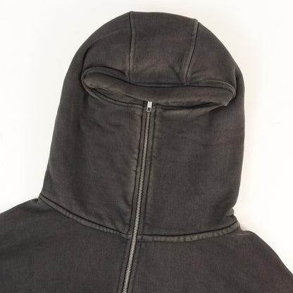 フェード加工 クロップド フルジップ スウェットパーカー(CROPPED FULL ZIP)
