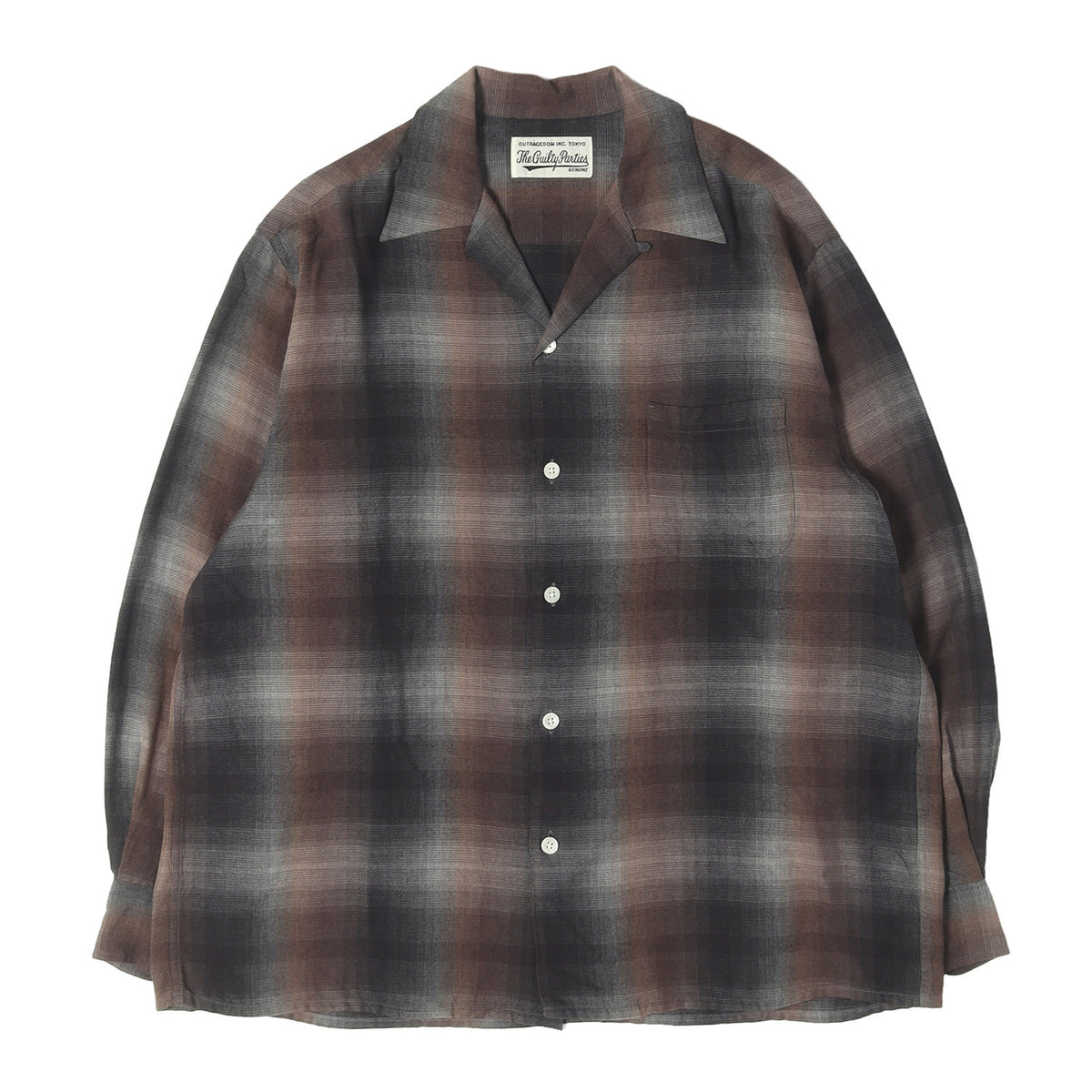 23AW オンブレチェック オープンカラー レーヨン シャツ(OMBRE CHECK OPEN COLLAR SHIRT L/S)