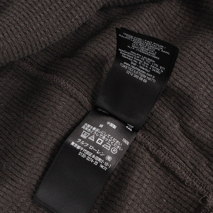 ウォッシュ加工 ワッフル サーマル ヘンリーネック ロングスリーブ Tシャツ