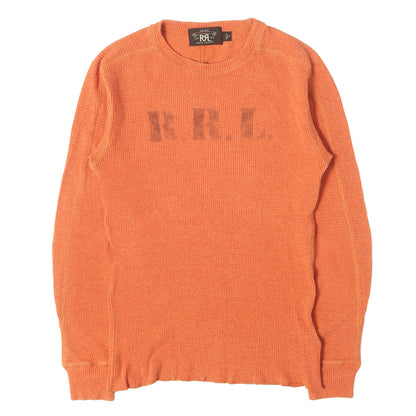 ステンシルロゴ サーマル クルーネック ロングスリーブ Tシャツ