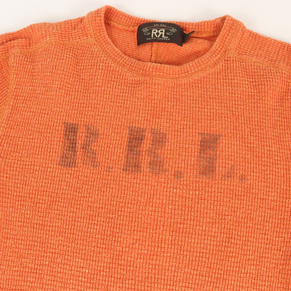 ステンシルロゴ サーマル クルーネック ロングスリーブ Tシャツ