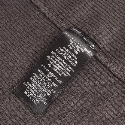 ウォッシュ加工 ワッフル サーマル クルーネック ロングスリーブ Tシャツ