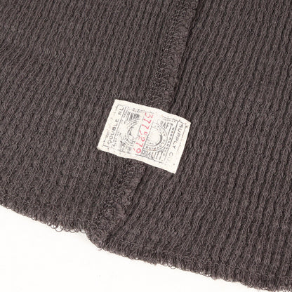 ウォッシュ加工 ワッフル サーマル クルーネック ロングスリーブ Tシャツ