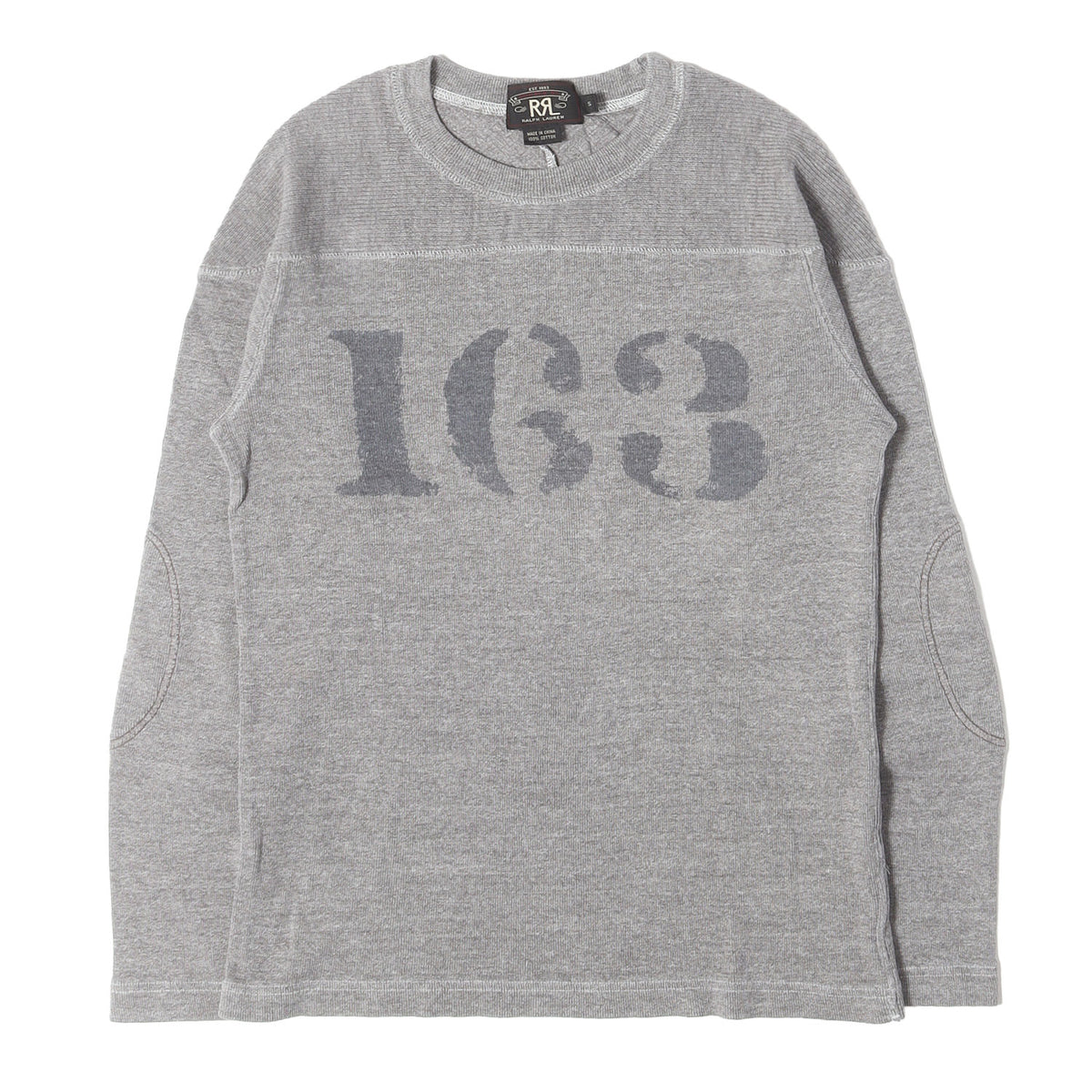 00s エルボーパッチ付き ナンバリングロゴ フットボール ロングスリーブ Tシャツ