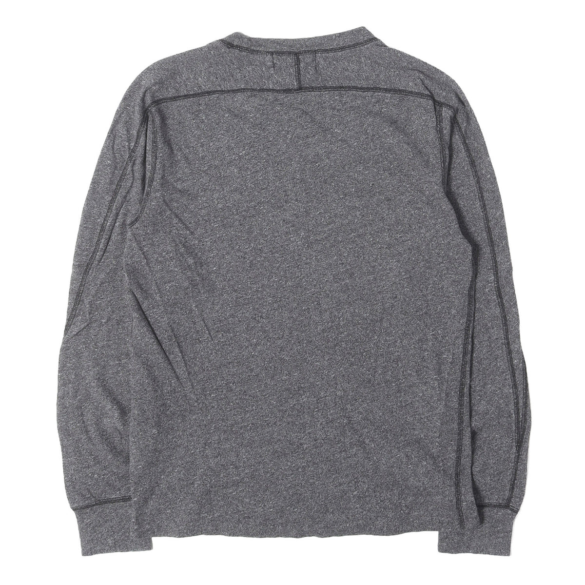 バイソン プリント ごま塩 クルーネック ロングスリーブ Tシャツ