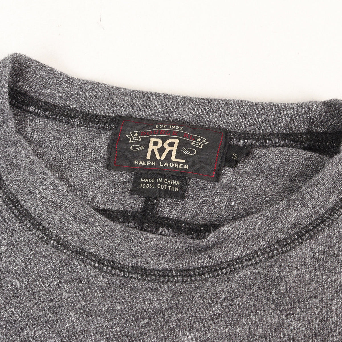 バイソン プリント ごま塩 クルーネック ロングスリーブ Tシャツ
