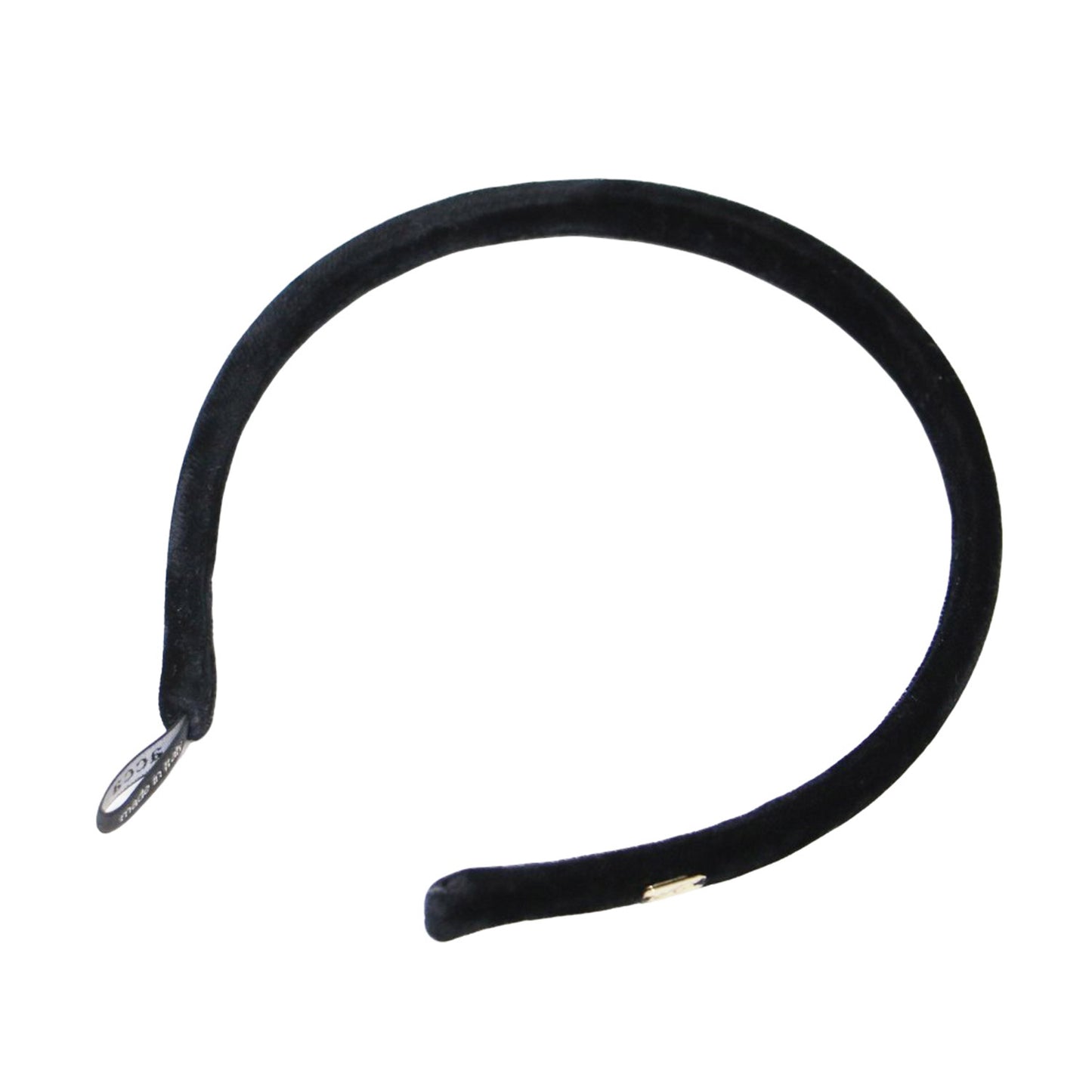 ヴェルベット リボン ヘッドバンド / カチューシャ ゴールドプレート ブランドロゴ