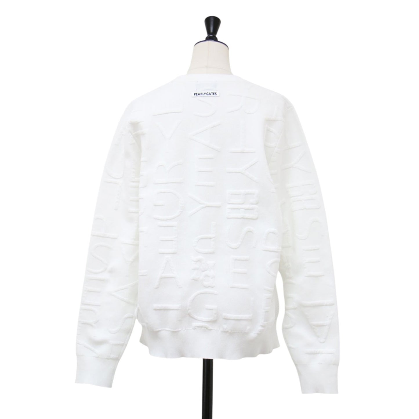 25SS ジャガードロゴ総柄 14G クルーネック テックニット