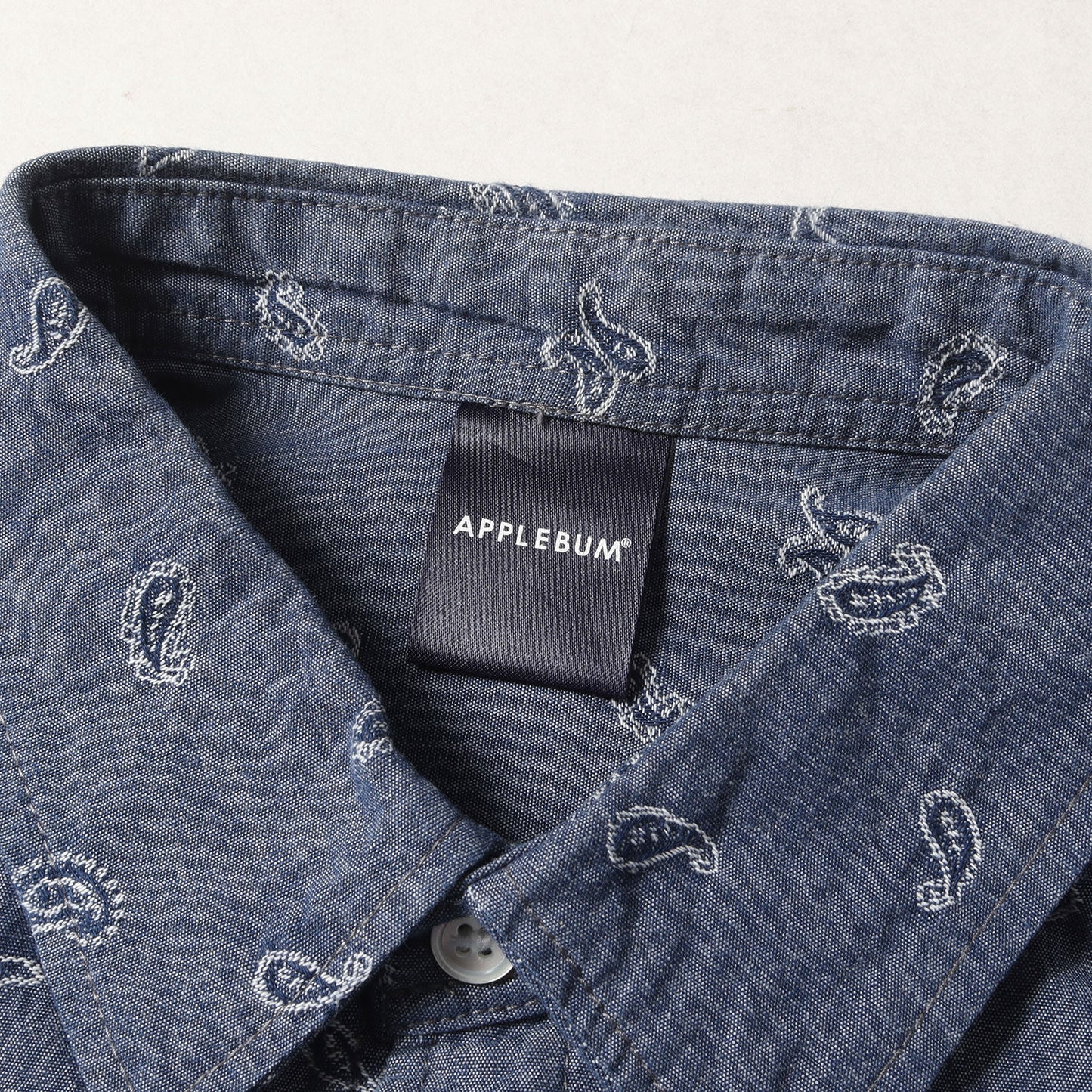 ジャガード ペイズリー シャンブレー 半袖シャツ