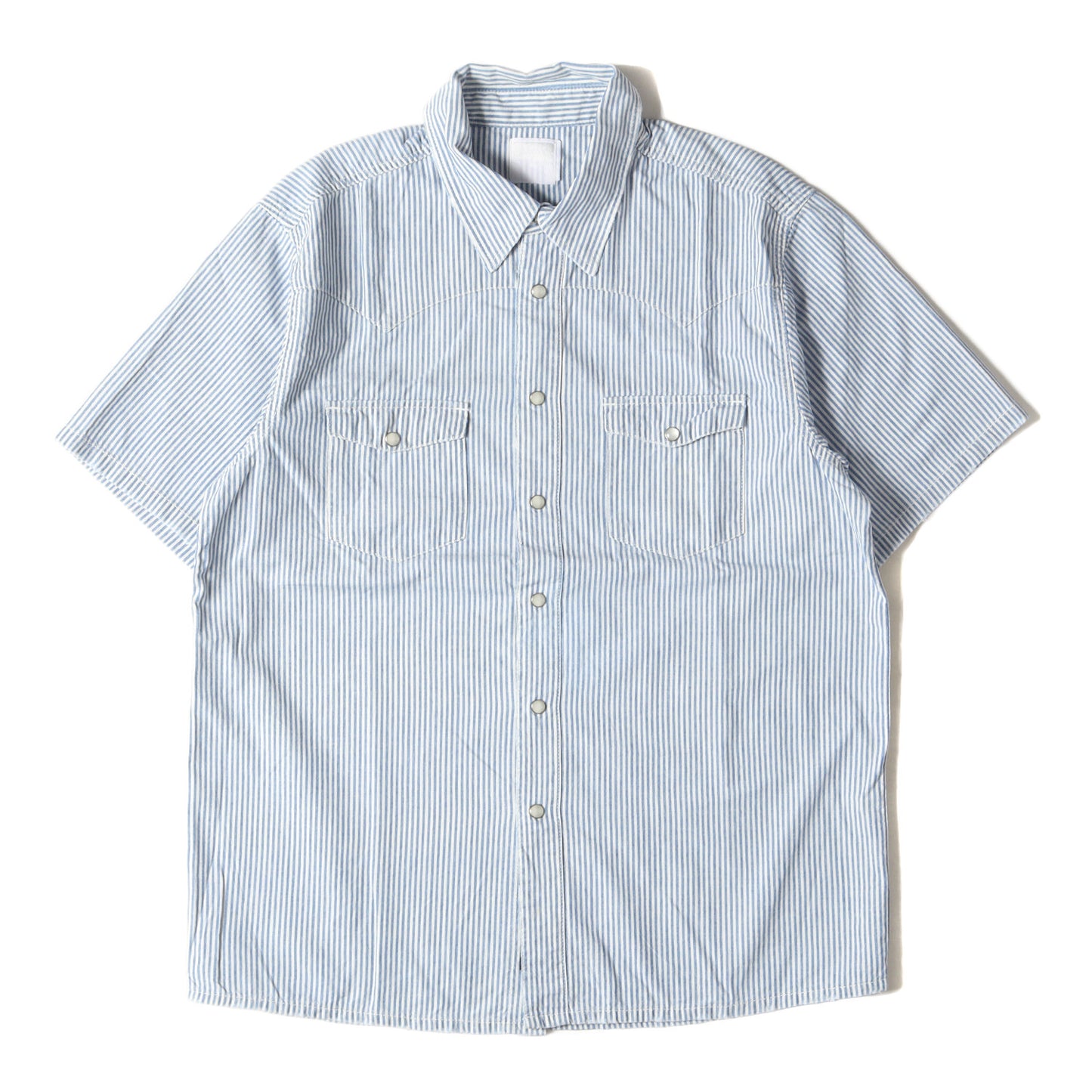 00s ×Levis Fenom ヴィンテージ加工ヒッコリーストライプ ウエスタン 半袖シャツ