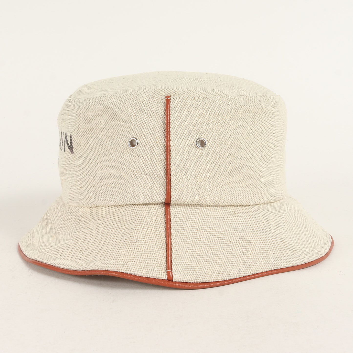 23SS ブランドロゴ キャンバス バケットハット(Cotton and leather B-Army bucket hat)