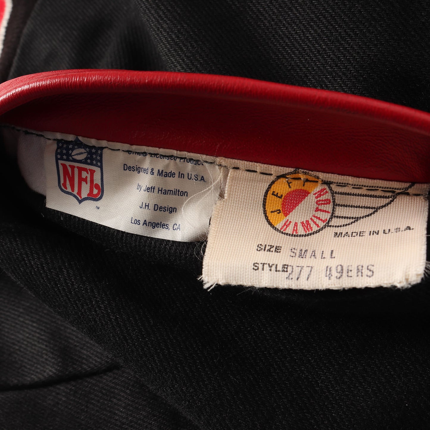 90s NFL サンフランシスコ・49ers 袖レザー リバーシブル スタジャン / ジャケット(USA製)