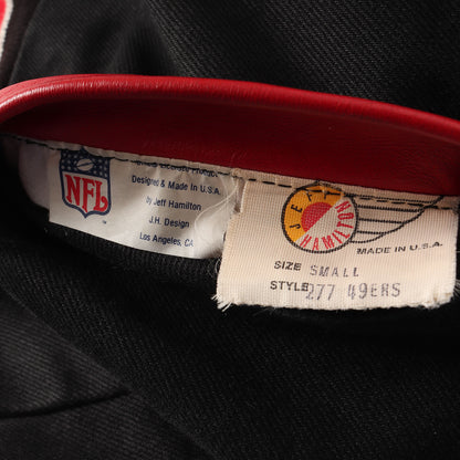 90s NFL サンフランシスコ・49ers 袖レザー リバーシブル スタジャン / ジャケット(USA製)
