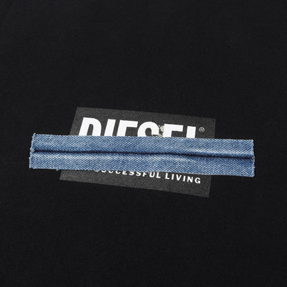 デニムパッチ クルーネック スウェット