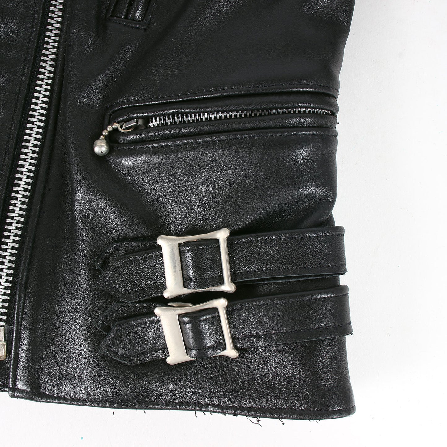 ステアハイドレザー サイドベルト ダブル ライダースジャケット