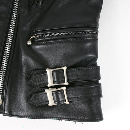 ステアハイドレザー サイドベルト ダブル ライダースジャケット