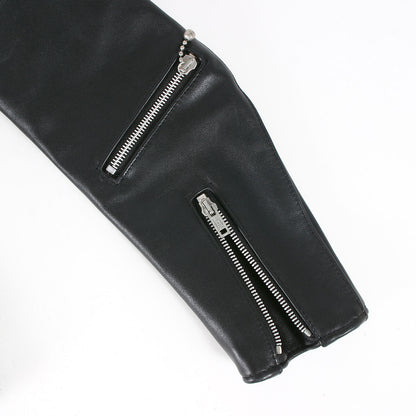 ステアハイドレザー サイドベルト ダブル ライダースジャケット