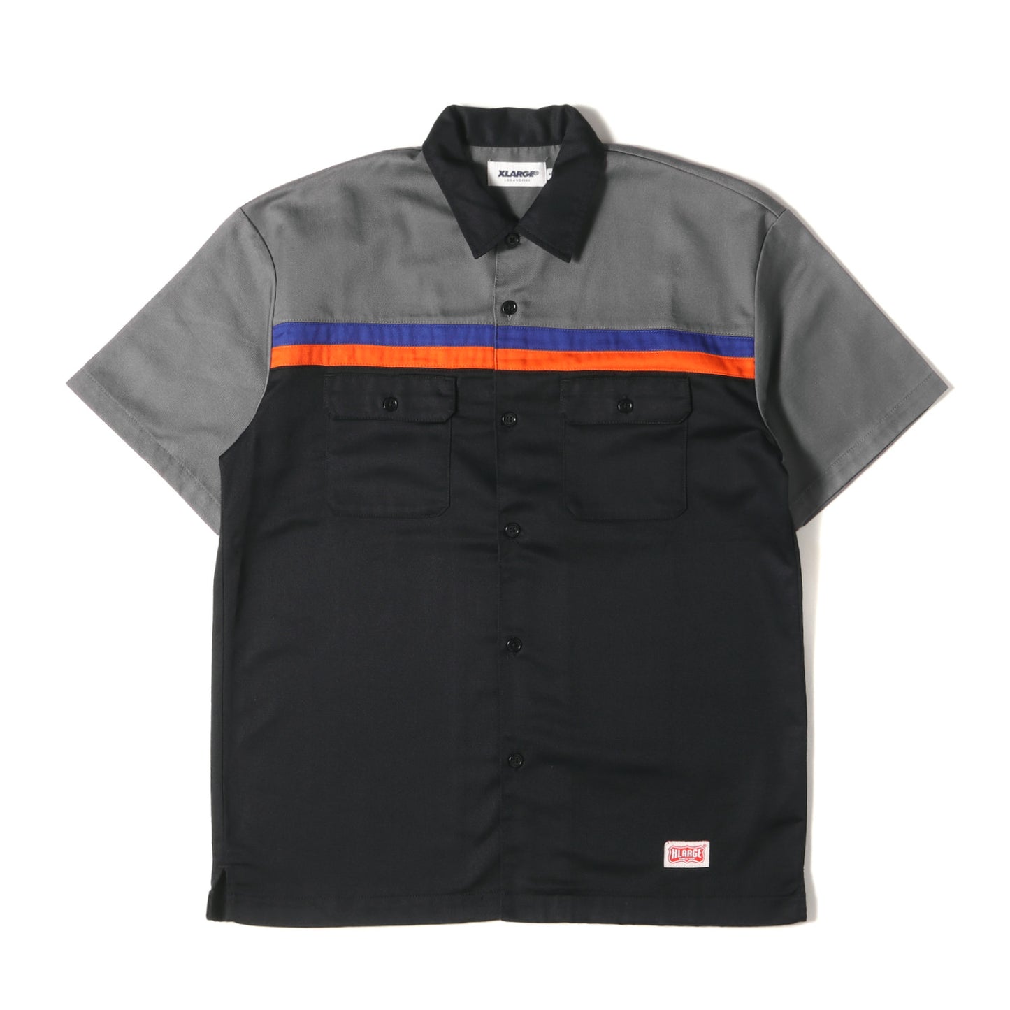 ラインデザイン T/Cツイル ワーク 半袖シャツ