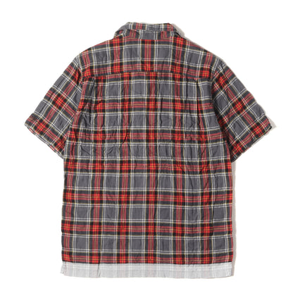 復刻モデル 裾ライン シャーリング オープンカラー チェック 半袖シャツ(EDGE LINE CHECK S/S SHIRT)
