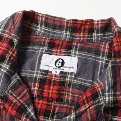 復刻モデル 裾ライン シャーリング オープンカラー チェック 半袖シャツ(EDGE LINE CHECK S/S SHIRT)