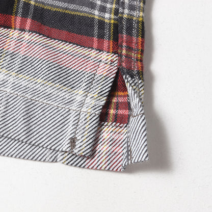 復刻モデル 裾ライン シャーリング オープンカラー チェック 半袖シャツ(EDGE LINE CHECK S/S SHIRT)