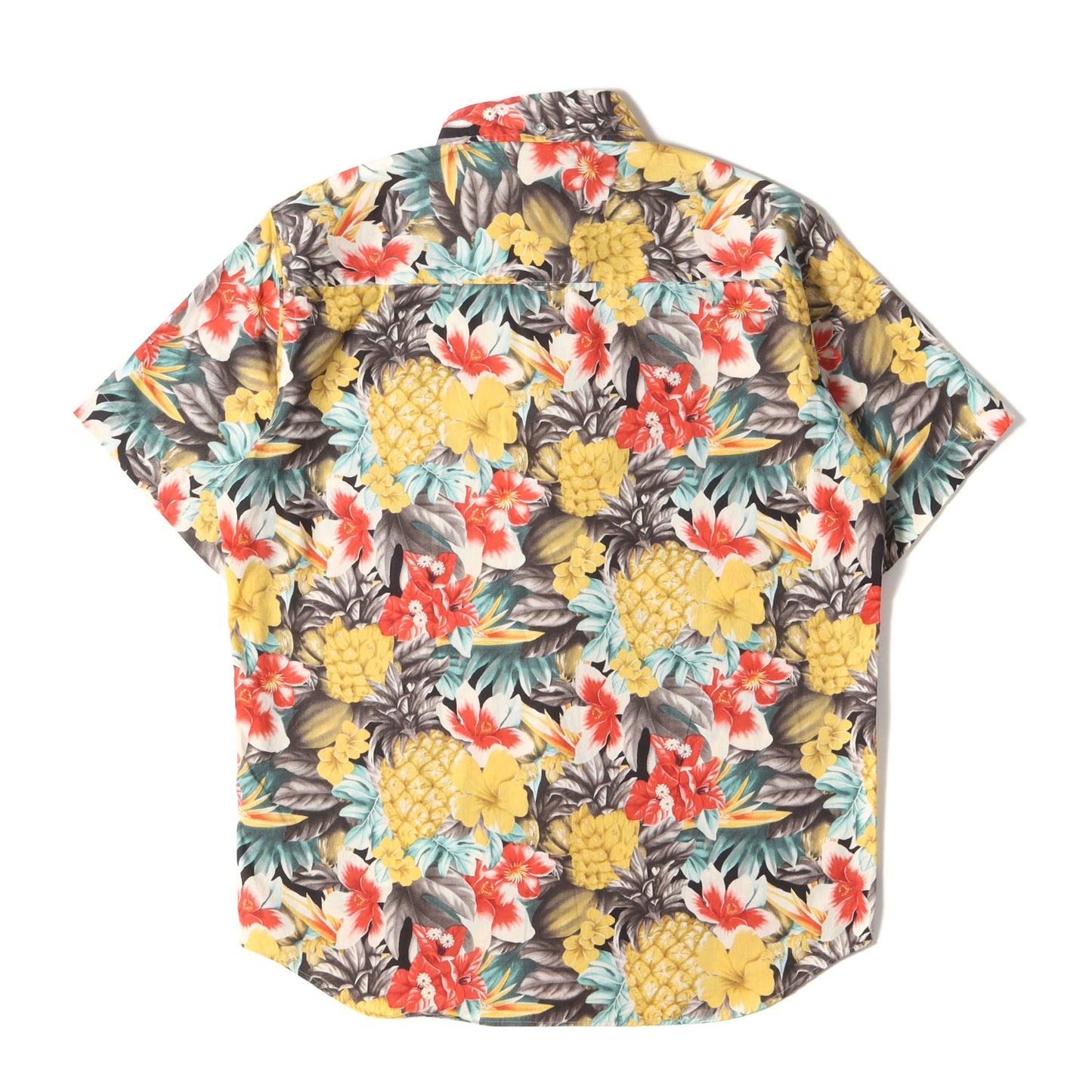 パイナップル&フラワー柄 ボタンダウン アロハシャツ