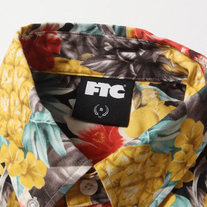 パイナップル&フラワー柄 ボタンダウン アロハシャツ