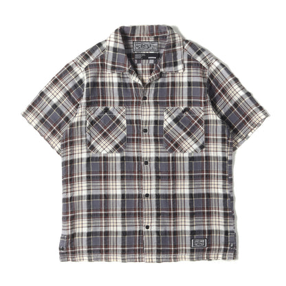 00s パッチワーク チェック オープンカラー 半袖シャツ(SHELBY / CE-SHIRT. SS)