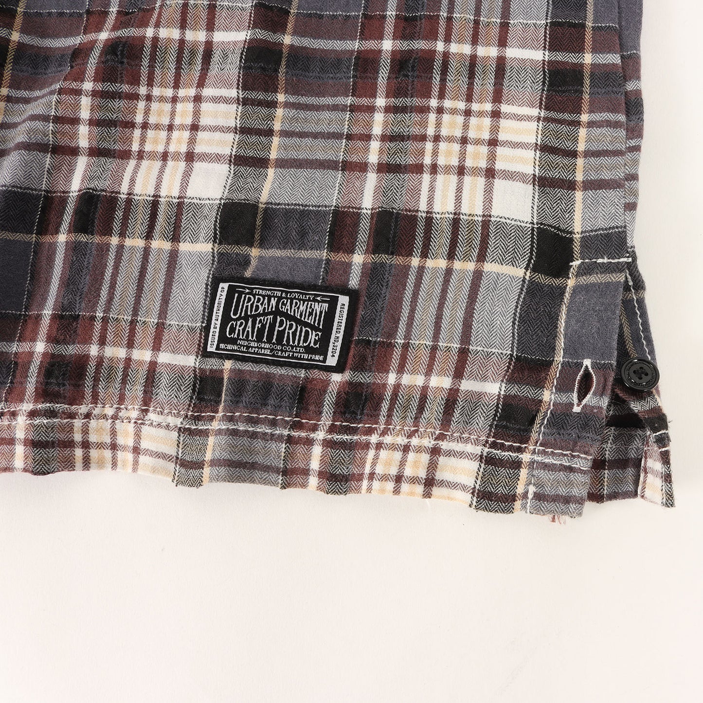 00s パッチワーク チェック オープンカラー 半袖シャツ(SHELBY / CE-SHIRT. SS)