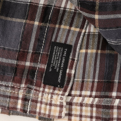 00s パッチワーク チェック オープンカラー 半袖シャツ(SHELBY / CE-SHIRT. SS)