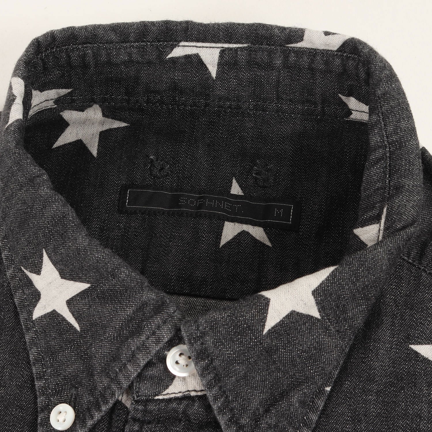 SOPHNET (ソフネット) スター柄 デニム ボタンダウン 半袖シャツ(S/S STAR DENIM B.D SHIRT) –  ブランド古着の通販・買取 | BEEGLE by Boo-Bee