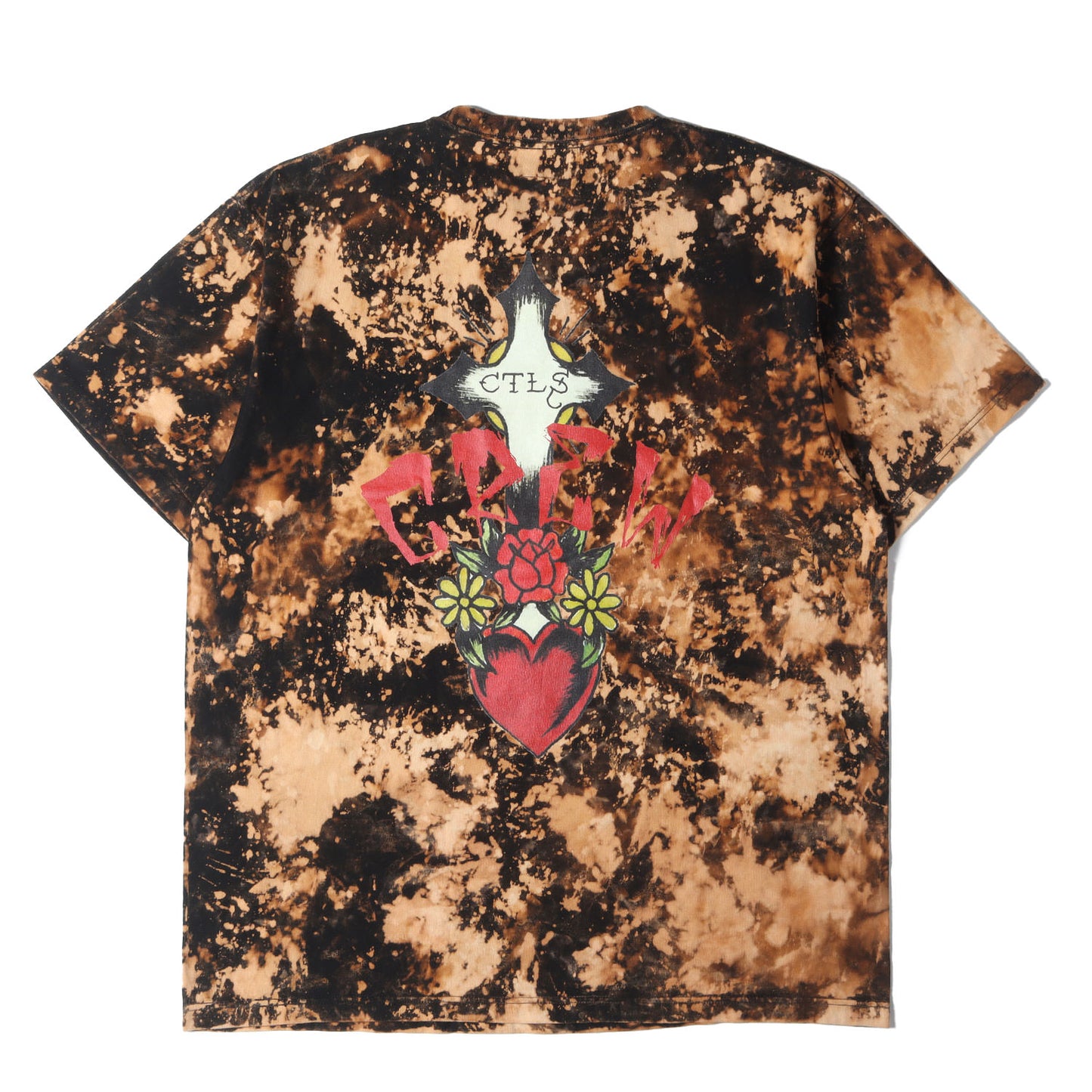 Ed Hardy リメイク ブリーチ加工 オーバーサイズ ヘビー Tシャツ